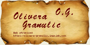Olivera Granulić vizit kartica